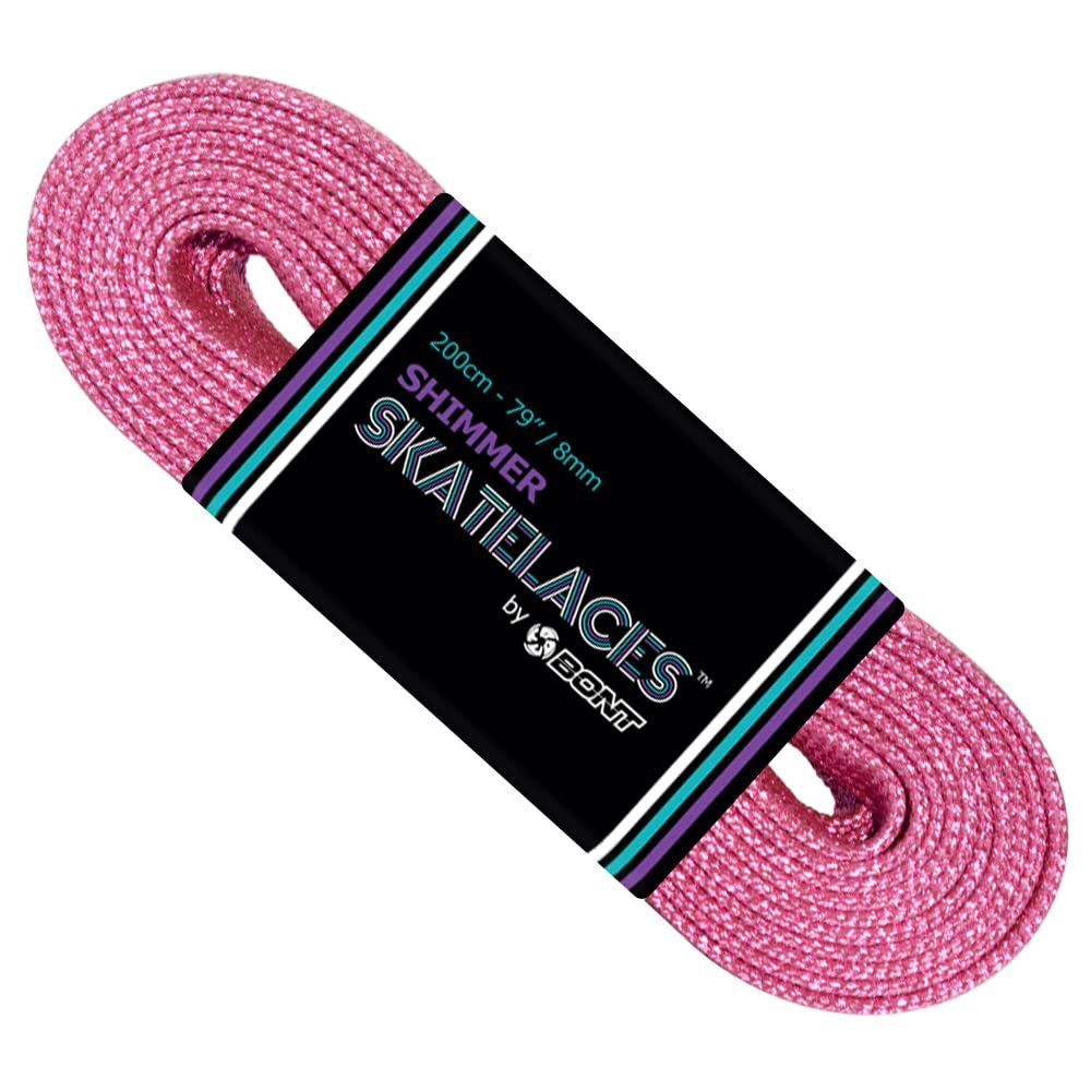 Bont Skates 8mm Shimmer Laces - 79" 96" 108" - Jelly Bean Pink (96")