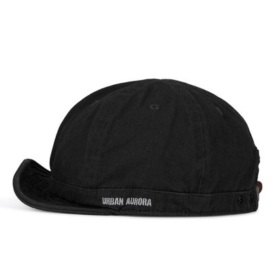 CLAPE Short Brim Baseball Cap, Cotton Breathable Unstructured Trucke Hat Trendy Ajustable Dad Hat for Women and Men (DY06-Black)