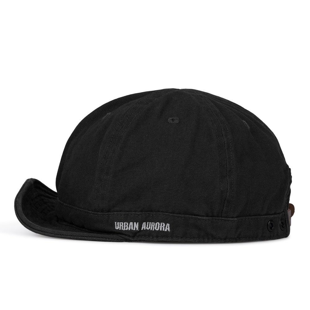 CLAPE Short Brim Baseball Cap, Cotton Breathable Unstructured Trucke Hat Trendy Ajustable Dad Hat for Women and Men (DY06-Black)