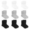 Auranso Girl Knee High Cotton Socks 9 Pairs Girls Long Crew Socks Color F 6-8 Years view 1