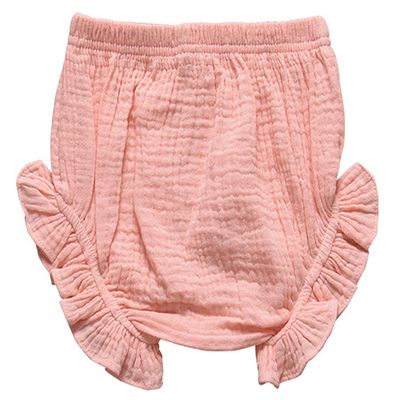 EISHOW Infant Baby Soft Ruffle Shorts Bloomers Toddler Boy Girl Solid Cotton Linen Blend Basic Bottom Cute Loose Harem Shorts (1-2 Years,C-Pink)