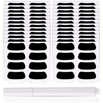 Sumind 144 Pairs Sports Eye Black Stickers Eye Strips Breathable Eyeblack with 1 White Pencil for Baseball Football Softball Fans on Game Day Sport Themed Party Birthday Supplies (Black)