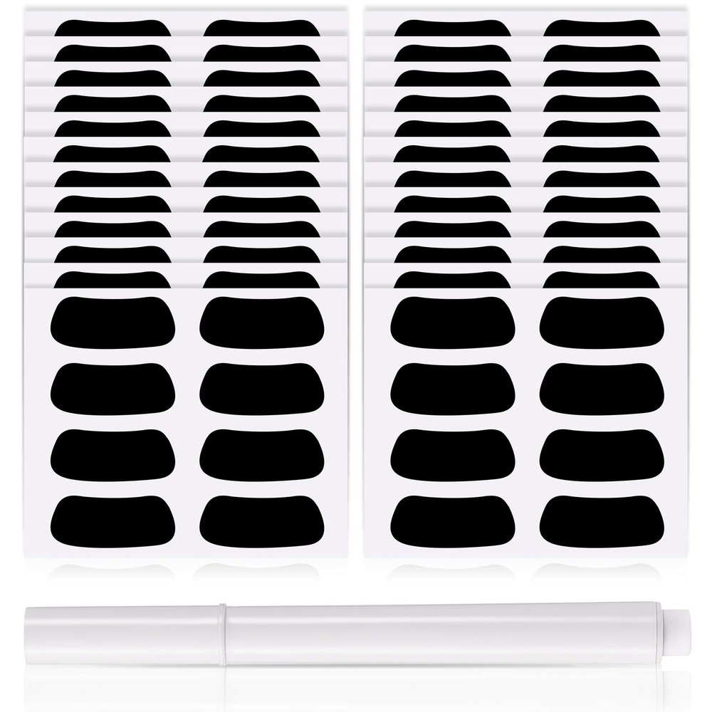 Sumind 144 Pairs Sports Eye Black Stickers Eye Strips Breathable Eyeblack with 1 White Pencil for Baseball Football Softball Fans on Game Day Sport Themed Party Birthday Supplies (Black)