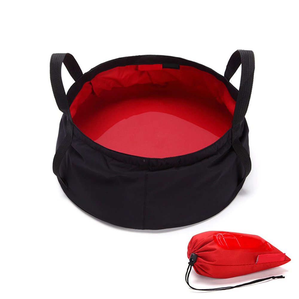 phsmoo Multifunctional Foldable Portable Travel Outdoor Washbasin Folding Bucket Water Storage Bag Camping Hiking Fishing Washing Vegetable Pot
