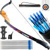 54'' Recurve Bow and Arrow Set Adults 30/40 lbs, Archery Traditional Wooden Takedown Recurve Bows Set Includes 9 Arrows 5 Target Faces for Outdoor Hunting Training (30LBS) view 1