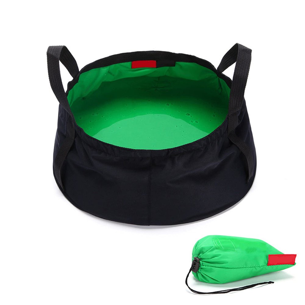 phsmoo Multifunctional Foldable Portable Travel Outdoor Washbasin Folding Bucket Water Storage Bag Camping Hiking Fishing Washing Vegetable Pot