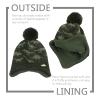 JANGANNSA Knitted Baby Hat Scarf Set Winter Warm Boys Girls Beanie Fleece Lining Toddler Kids Hats with Pompom (Olive Green(Hat+Scarf), 8-24 Months view 3