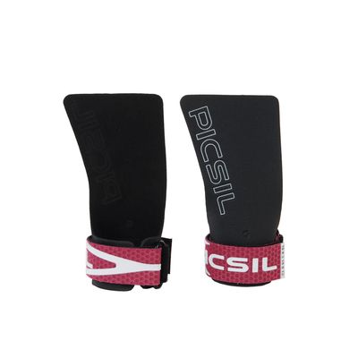 PICSIL Golden Eagle Hand Grips, Fingerless Grip Gloves Wrist Support for Weightlifting & Gymnastics with Micro-Diamond Technology for Magnesium Retention, Blocks Tears & Blisters, Purple, S/M