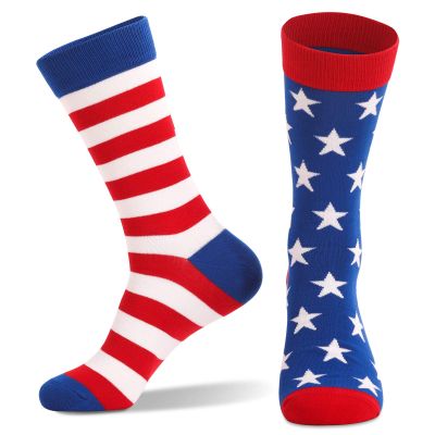 xywlwoer American Flag Socks for Men Women, 4th of July Middle Socks Stars and Stripes Patriotic USA Freedom Day Gifts