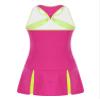 Loodgao Kids Girls Pleated Tennis Golf Dress Workout Outfits Solid Color Sleeveless Sports Dress with Shorts Red 12 Years view 4