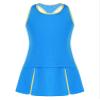 Loodgao Kids Girls Pleated Tennis Golf Dress Workout Outfits Solid Color Sleeveless Sports Dress with Shorts Blue 12 Years view 3