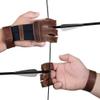 Hide & Drink, Three-Finger Archery Glove Handmade from Full Grain Leather (Bourbon Brown) view 1