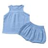EISHOW Baby Outfits Unisex Girls Boys Cotton Linen Blend Tank Tops & Bloomers Basic Plain Shorts Sets Diaper Cover Underwear (12-18 Months,2pc Blue,12 Months,18 Months) view 1