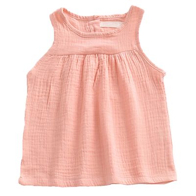 EISHOW Baby Outfits Unisex Girls Boys Cotton Linen Blend Tank Tops & Bloomers Basic Plain Shorts Sets Diaper Cover Underwear (6-12 Months,Pink Tops,6 Months,12 Months)