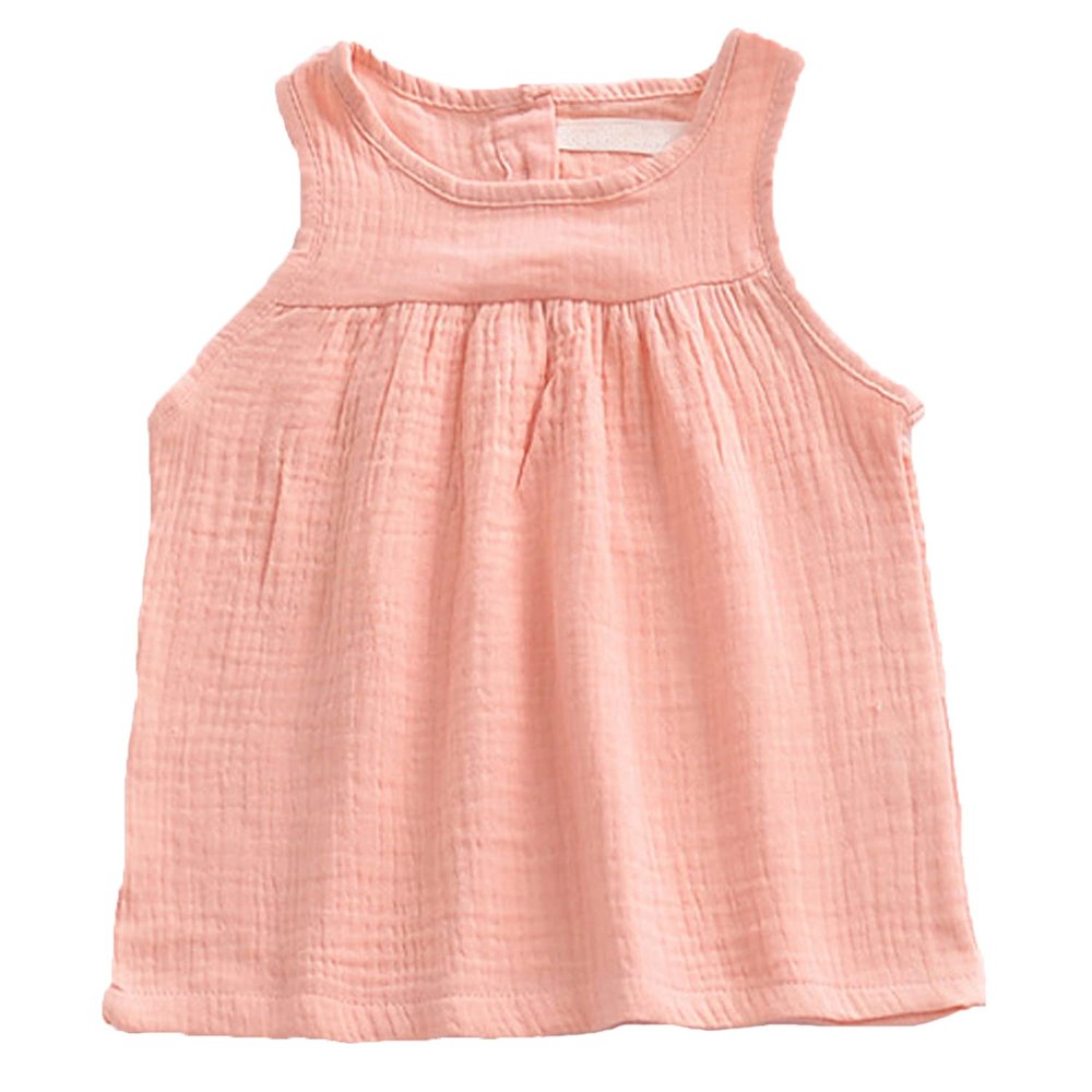 EISHOW Baby Outfits Unisex Girls Boys Cotton Linen Blend Tank Tops & Bloomers Basic Plain Shorts Sets Diaper Cover Underwear (6-12 Months,Pink Tops,6 Months,12 Months)