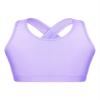 Loloda Kids Girls' Sleeveless Keyhole Back Crop Top Dance Gym Yoga Workout Sport Bra Camisole Dancewear Purple 10 Years view 2