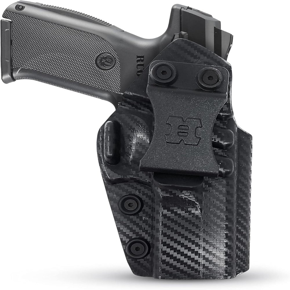 Kydex Holster for Ruger SR9 /40Concealed Carry Iwb Kydex Holster - by Houston - Lined Inside for Strong Retention and Maximum Protection - Reinforced Plastic Clip - Carbon Fiber - Lightweight Durable