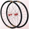 700C Wheelset for Road Bike Alloy Double Wall Rims Bicycle Wheel 28" Sealed Bearing C/V Brake QR 8 9 10 11S Cassette Flywheel (Size : Red hub) view 2