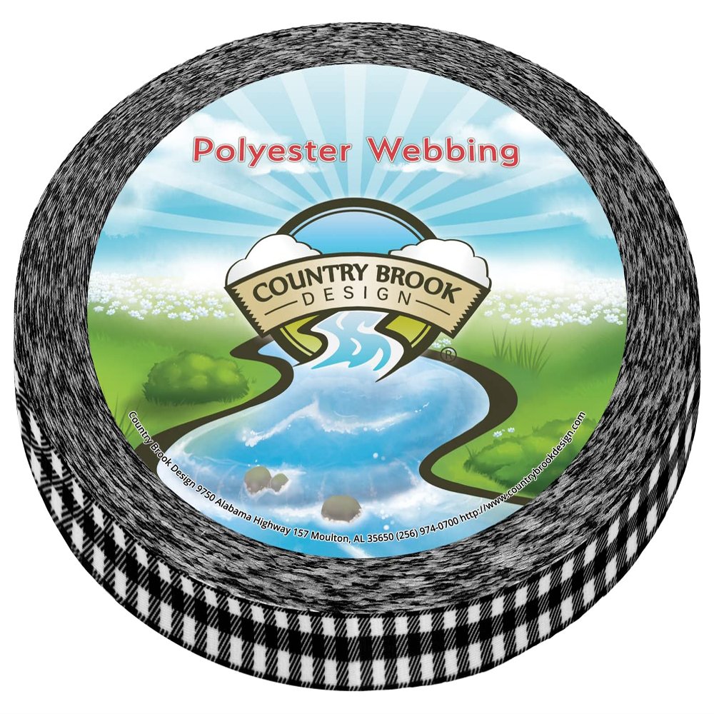 Country Brook Design - Black & White Buffalo Plaid Photo Quality Polyester (1/2 Inch, 20 Yards)