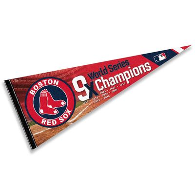 Red Sox 9 Time Champions Pennant Flag