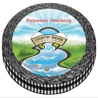 Country Brook Design - Black & White Buffalo Plaid Photo Quality Polyester (1/2 Inch, 50 Yards)