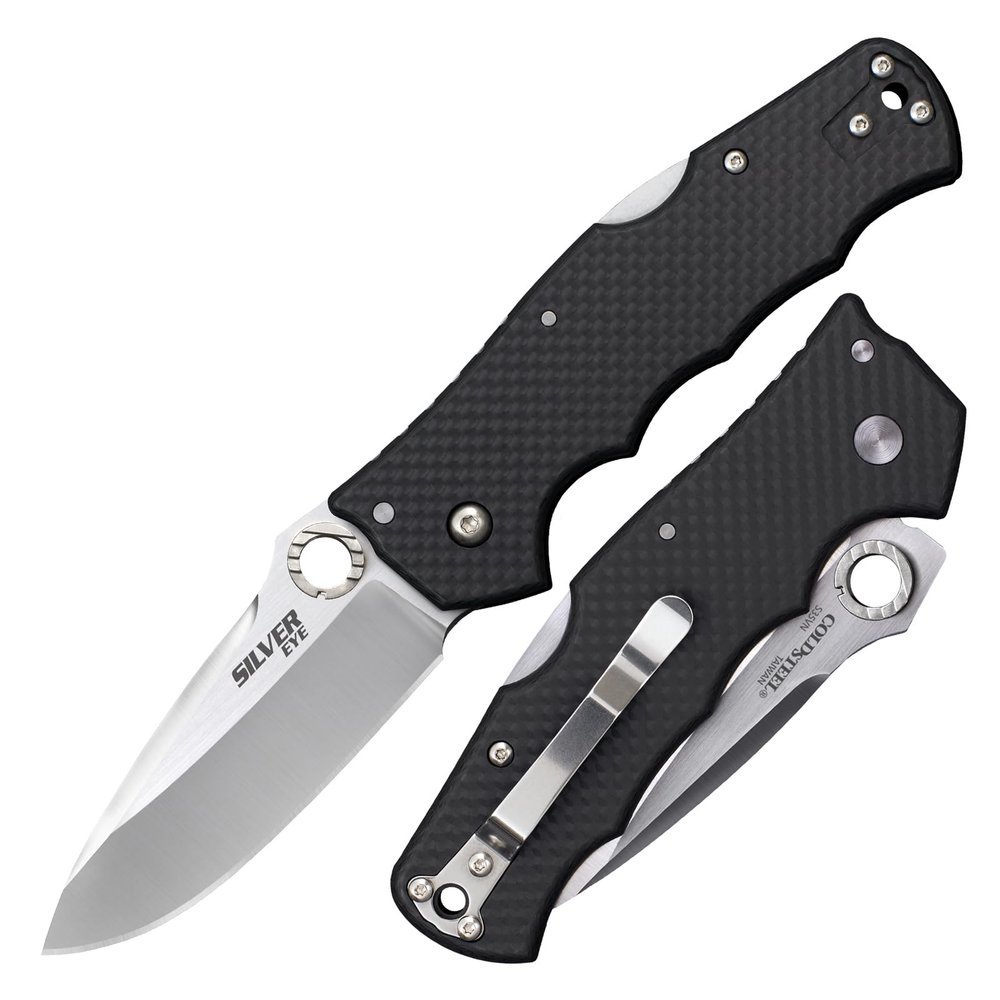 Cold Steel Silver Eye Elite Spear Point 3.5" S35VN Blade 4.875" Carbon Fiber Handle Light Everyday Carry Pocket Folding Knife