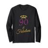 90th Birthday Shirt for Women Gift Funny 90 Year Old Grandma Long Sleeve T-Shirt view 1
