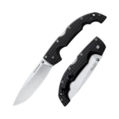 Cold Steel XL Voyager 5.5" AUS10A Drop Point Razor-Sharp Blade 6.75" Griv-Ex Handle Everyday Carry Tactical Folding Knife, Boxed