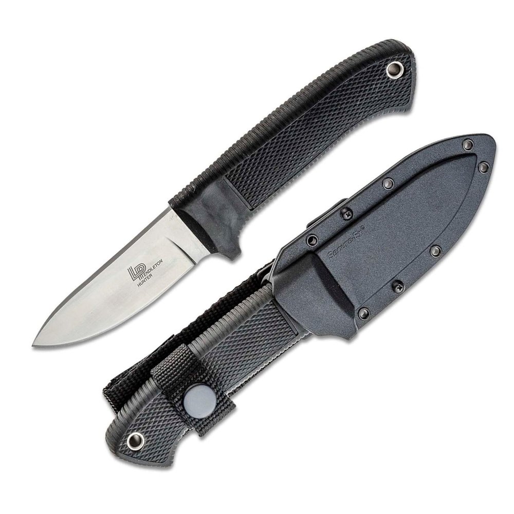 Cold Steel Pendleton Hunter 3.5" AUS 10A Stainless Steel Drop Point Fixed Blade Outdoor Camping Game Hunting Knife Ergonomic Kray-Ex Handle, Weather-Resistant Secure-Ex Sheath