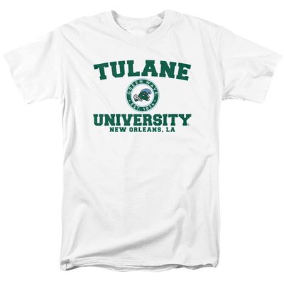 Tulane University Official Circle Logo Unisex Adult T Shirt,White, 4X-Large