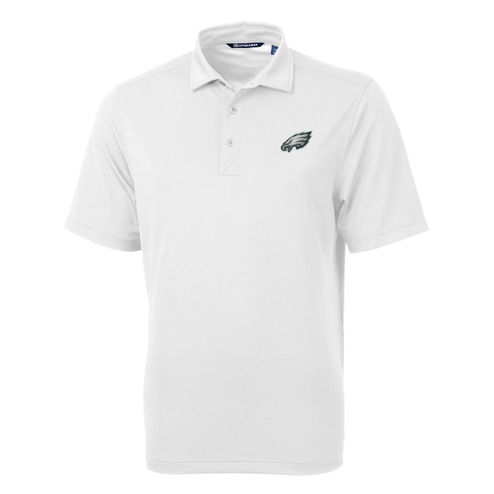 Cutter & Buck Men's White Philadelphia Eagles Big & Tall Virtue Eco Pique Recycled Polo