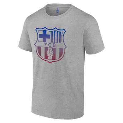 Icon Sports Officially Licensed FC Barcelona Cotton T-Shirt - Unisex Adult - FCB153CT Heather Grey M