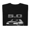1988 Fox Body Stang 5.0 Short-Sleeve Unisex T-Shirt Black view 4