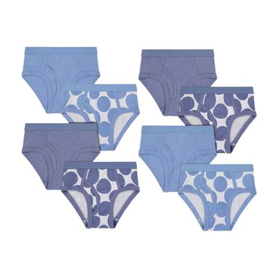 Buyless Fashion Boys Comfy Briefs Soft Cotton Polka Dot Toddler Underwear 8 Pack - BW21-8-BD-2-3 Blue
