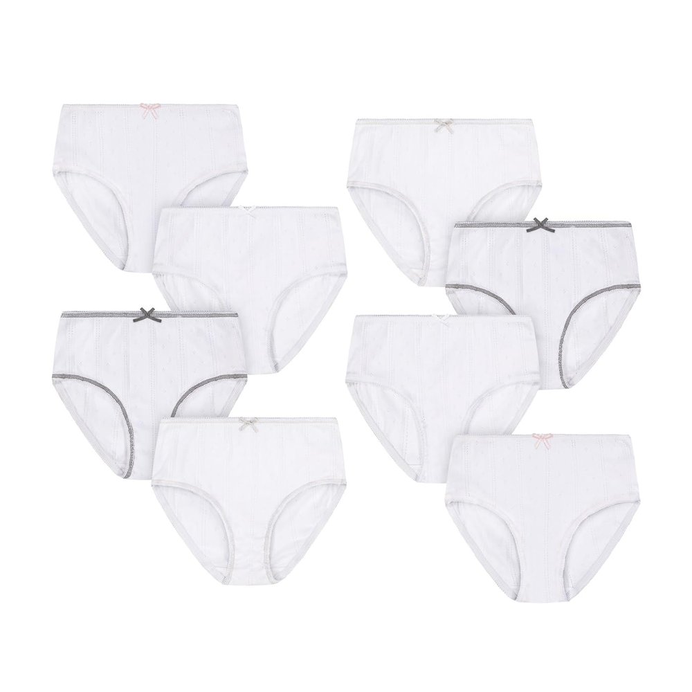 Buyless Fashion Little Girl Toddler Panties Assorted Prints Soft Cotton Big Kids Briefs Underwear 8 Pack - BW21-8-GEL-11-12