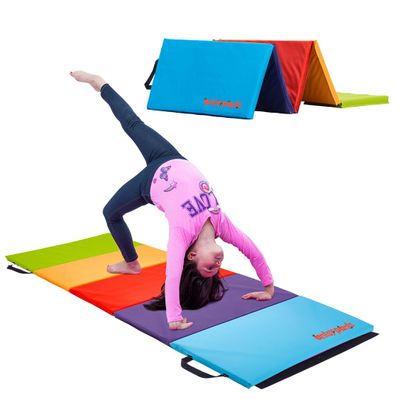 Antsy Pants Tumbling Mat  Gymnastics Mat, Easy to Clean Gym Mat, Sturdy, Foldable Tumbling Mat for Kids, Padded, Lightweight, Portable, Carrying Handle, Gymnastics Equipment for Activity Play