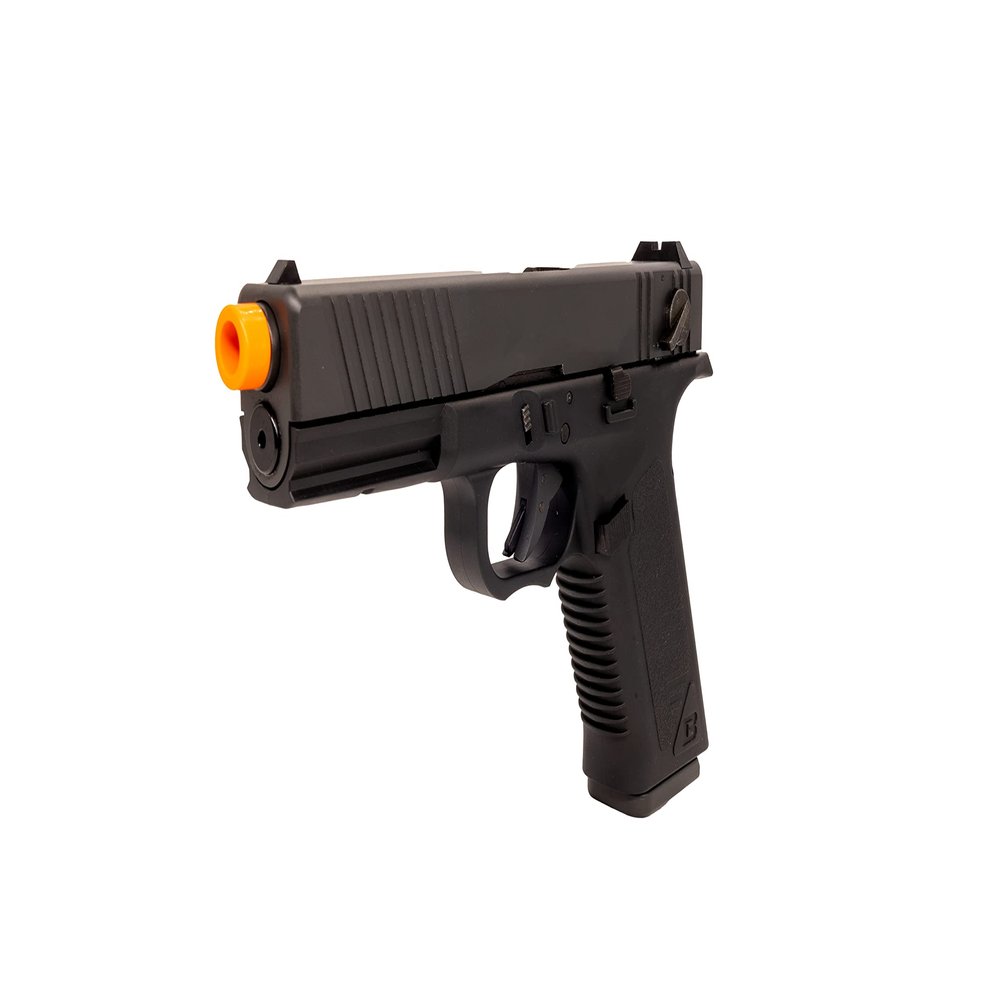 Barra Airguns 009 CO2 Powered 6mm Airsoft Pistol, Full Auto Select Fire with Blowback Action, Metal Barrel Construction, 325 FPS