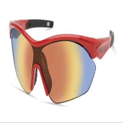 Skechers Boys' SEA9080 Shield Sunglasses, Shiny red, 00mm