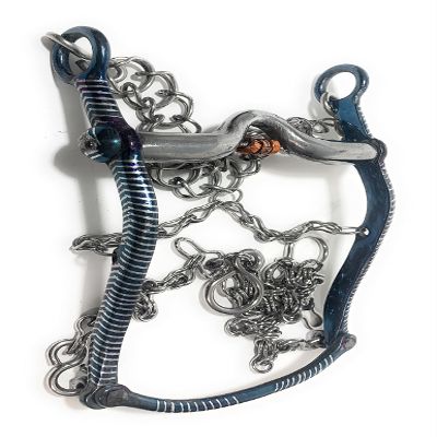 5 1/8" Charro Saddle Blue Horse Bit, Freno Charro Azul