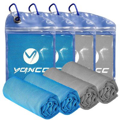 YQXCC 4 Pack Cooling Towels | 40"x12" | Cool for Neck and Face | Microfiber Soft Breathable Chilly | for Yoga, Sport, Golf, Gym, Camping, Running & More Activities
