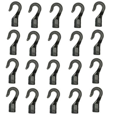 10 20PC Open End Cord Hooks Snap Rowing Boat Kayak Motorcycle Rope Buckle Camping Tent Hook for Bungee Shock Elastic Cord Straps DaJiKan (Color : 20PC)