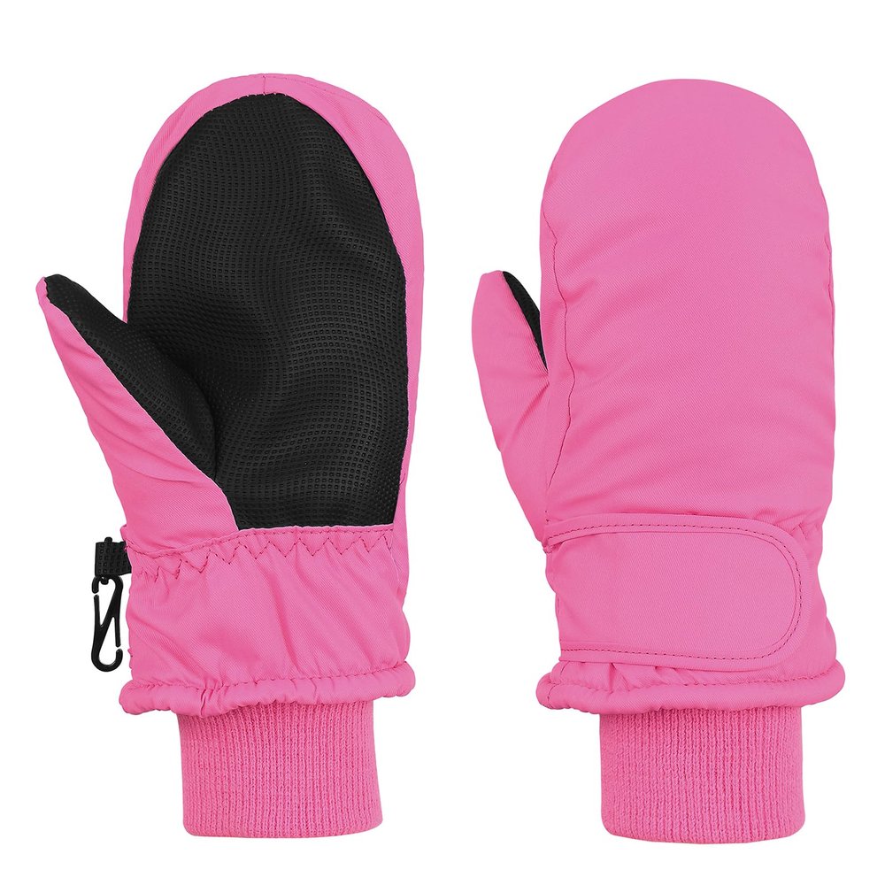 American Trends Toddler Mittens Boys Snow Waterproof Ski Mitten Fleece Warm Winter Kids Gloves for Baby Boy Girl Pink S