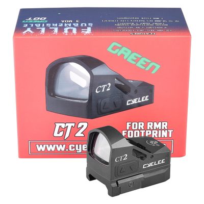 Cyelee CT2 Shake Awake Green Dot Micro Mini Reflex Sight 3MOA for RMR/SRO Footprint Pistols
