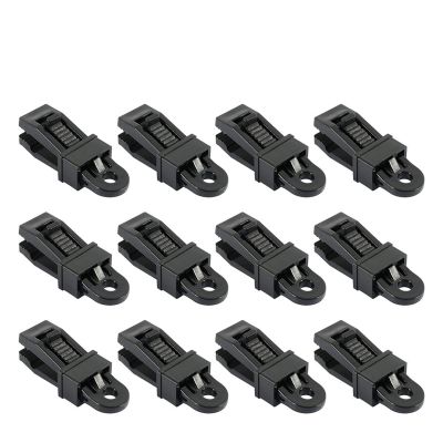 12pcs Tent Clip Outdoor Camping Tent Alligator Clip Pull Point Hook Buckle Clamp Awnings Plastic Tent Pull Point Clip Accessorie DaJiKan