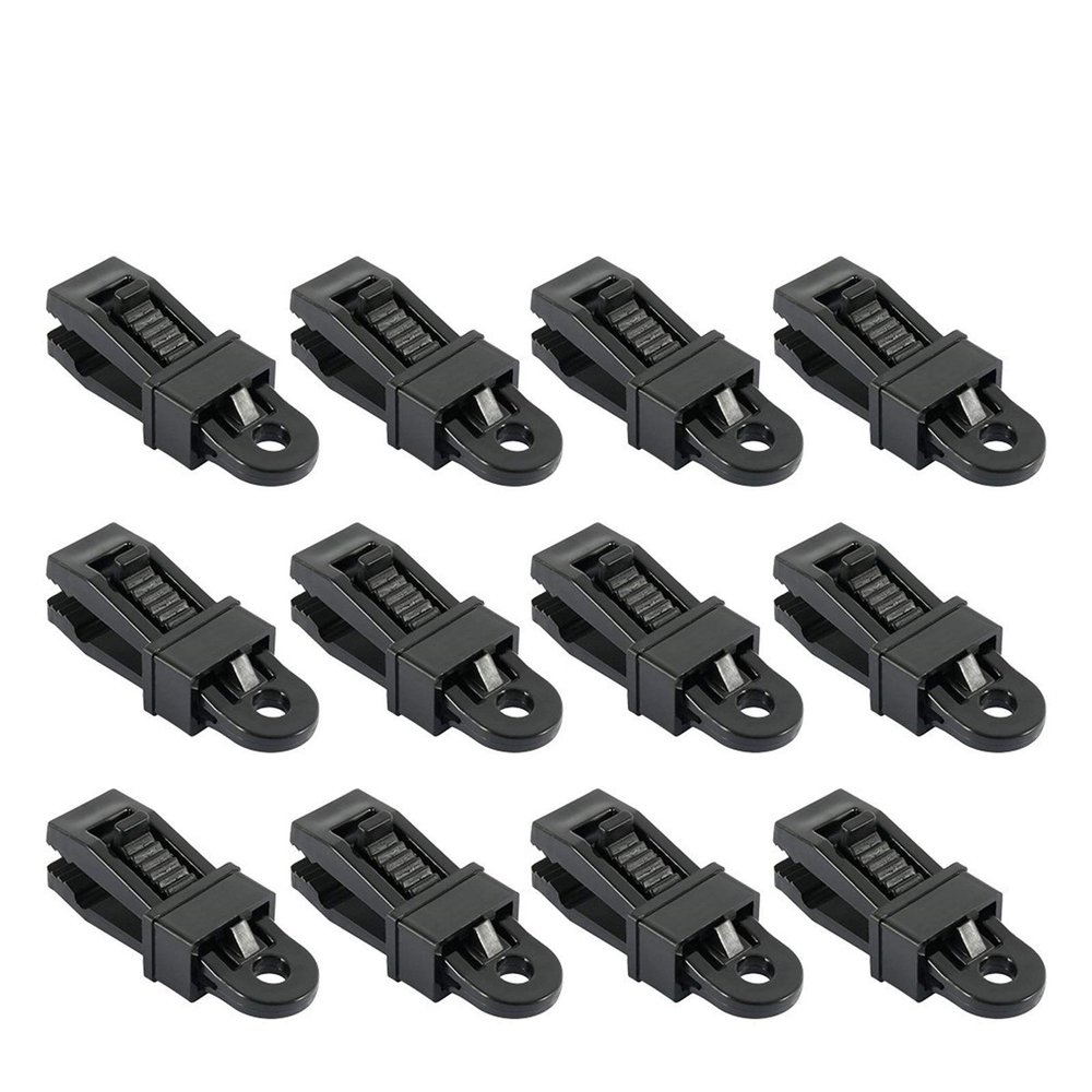 12pcs Tent Clip Outdoor Camping Tent Alligator Clip Pull Point Hook Buckle Clamp Awnings Plastic Tent Pull Point Clip Accessorie DaJiKan