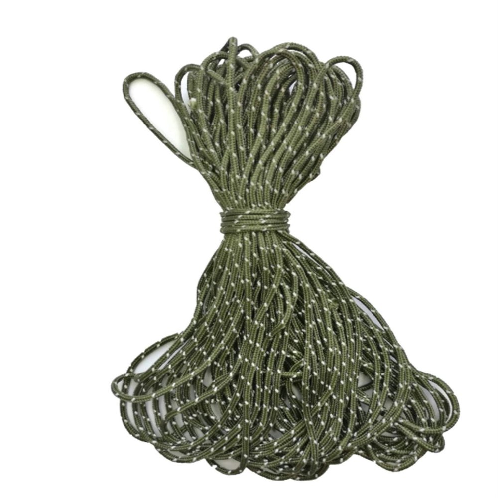 20m 2mm Reflective Tent Cord Rope Camping Awning Rope Runner Guy Line DaJiKan (Color : Army Green)
