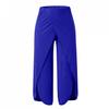 AKIWOS Split Yoga Pants Flowy Plus Size,High Slit Harem Pants Wide Leg Pants Women Casual Summer Long Loose Yoga Pants Blue X-Large view 2