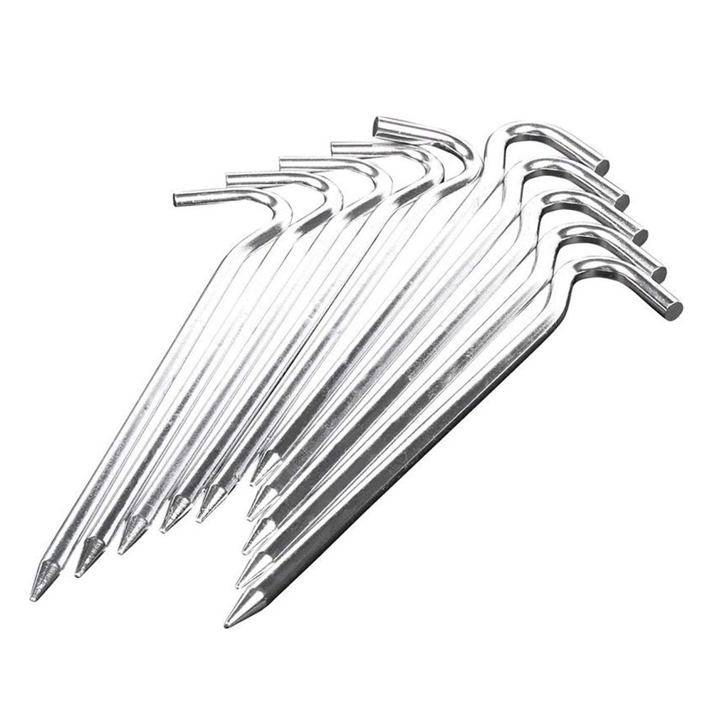 18cm Long Metal Tent Pegs Heavy Duty Ground Camping/Gazebo/Tent/Awnings, 10 Pegs DaJiKan