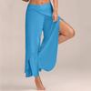 AKIWOS Split Yoga Pants Flowy Plus Size,High Slit Harem Pants Wide Leg Pants Women Casual Summer Long Loose Yoga Pants Sky Blue view 4