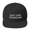 CreativeTees4You Duct Tape Technician Handyman 3D Puff Flatbrim Flat Brim Snapback Hat Black view 1